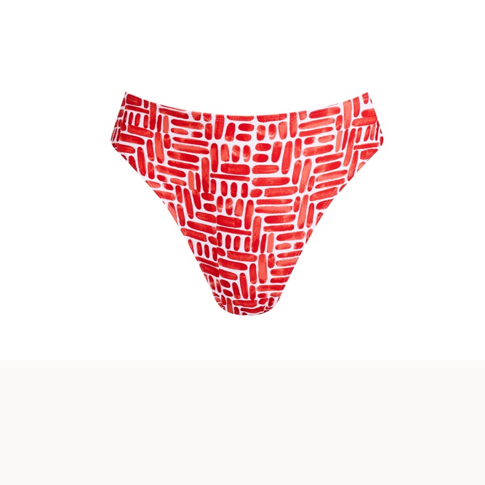 Cupshe Red Geometric Bikini Bottom
